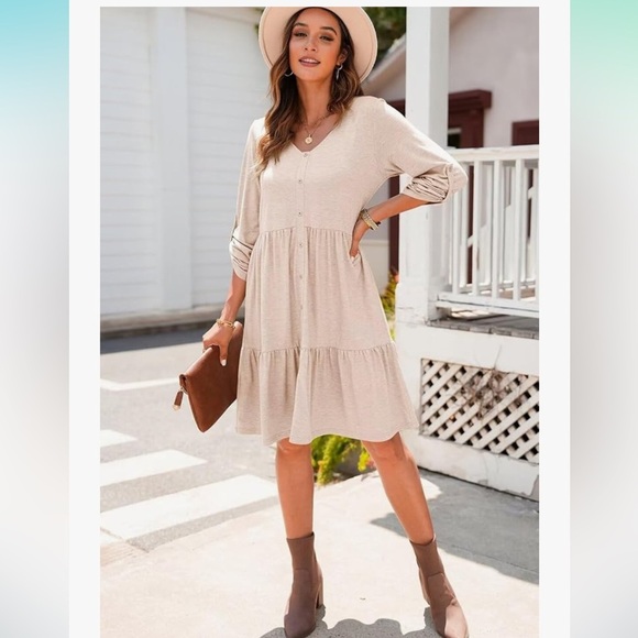 NWT Women's Beige Button-Down Tunic Top 2XL - Picture 5 of 7